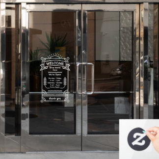 Customize Sunrise Restaurant Cafe Shop Open Hours ウィンドウサイン