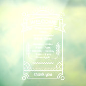 Customize Sunrise Restaurant Cafe Shop Open Hours ウィンドウサイン (シート3)