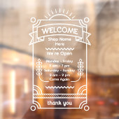 Customize Sunrise Restaurant Cafe Shop Open Hours ウィンドウサイン (シート2)