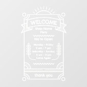 Customize Sunrise Restaurant Cafe Shop Open Hours ウィンドウサイン (シート)