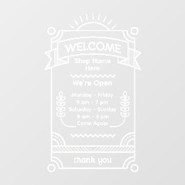 Customize Sunrise Restaurant Cafe Shop Open Hours ウィンドウサイン