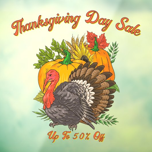 Customize Thanksgiving Day Sale Fall Harvest  ウィンドウサイン (シート3)