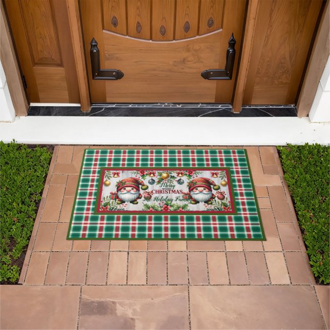 Customize This Cute Christmas Doormats with Gnomes ドアマット (室外)