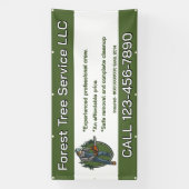 Customize Tree Service Man With Chainsaw Business 横断幕 (縦)