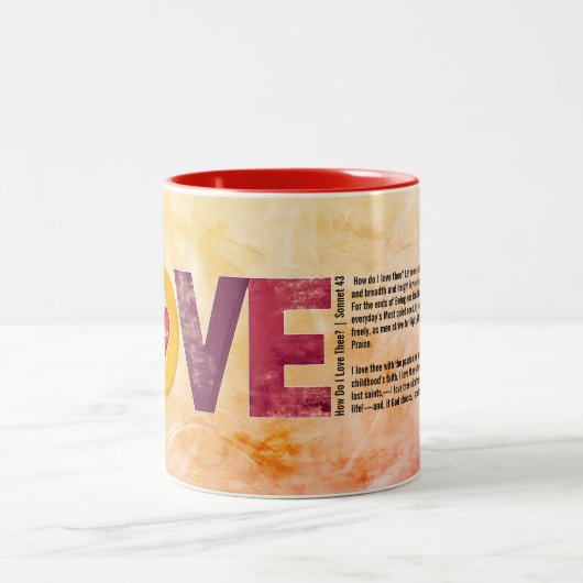 Customize Valentines Day How Do I Love Thee Mug ツートーンマグカップ (中央)