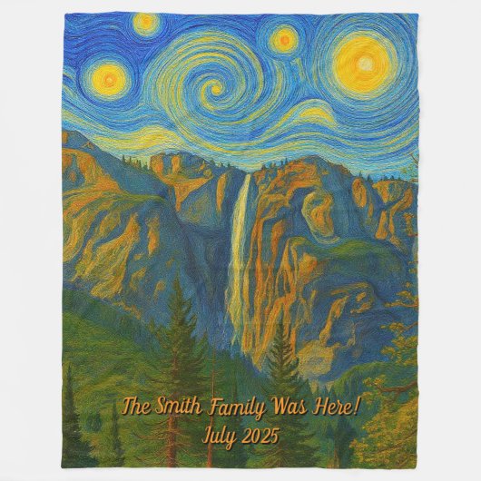 Customize van Gogh Yosemite Valley Family Vacation フリースブランケット (正面)