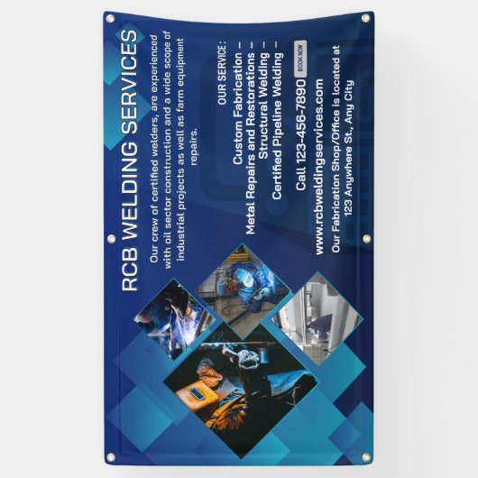 Customize Welding Contractor Services Business 横断幕 (縦)