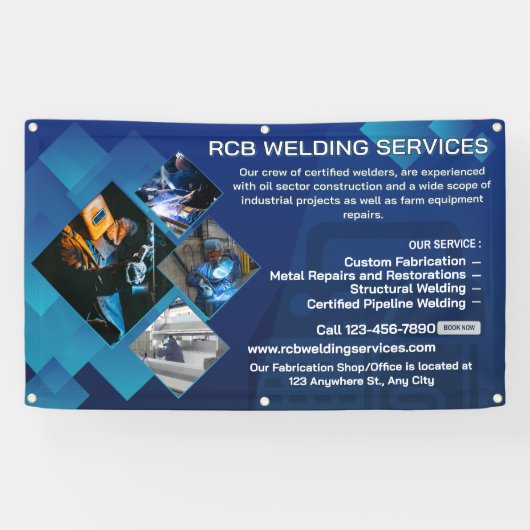 Customize Welding Contractor Services Business 横断幕 (横)