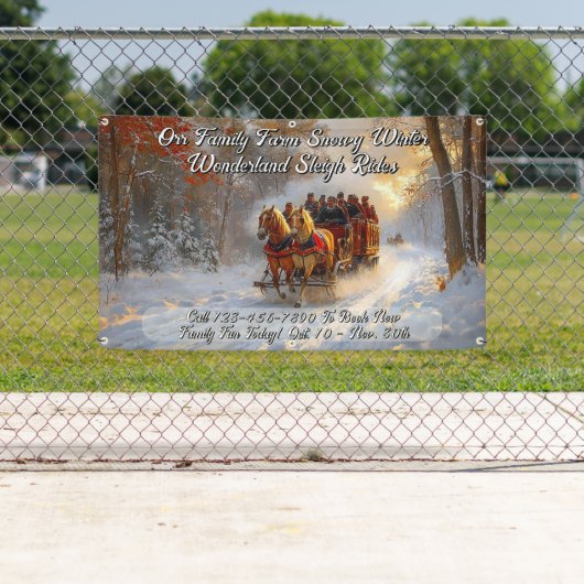 Customize Winter Wonderland Snow Sleigh Ride Promo 横断幕 (インサイチュ)
