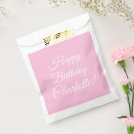 Customize with name, Happy Birthday, light pink フェイバーバッグ
