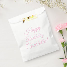 Customize with name, Happy Birthday, light pink フェイバーバッグ