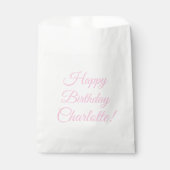 Customize with name, Happy Birthday, light pink フェイバーバッグ (正面)