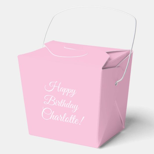 Customize with name, Happy Birthday, light pink フェイバーボックス (正面)