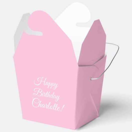 Customize with name, Happy Birthday, light pink フェイバーボックス (見開き)