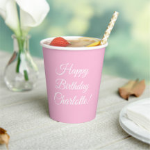 Customize with name, Happy Birthday, light pink