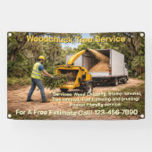 Customize Wood Chipping Business Down South Fence 横断幕 (横)