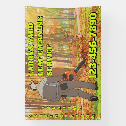 Customize Yard Leaf Clean Up Business Promotional 横断幕 (縦)