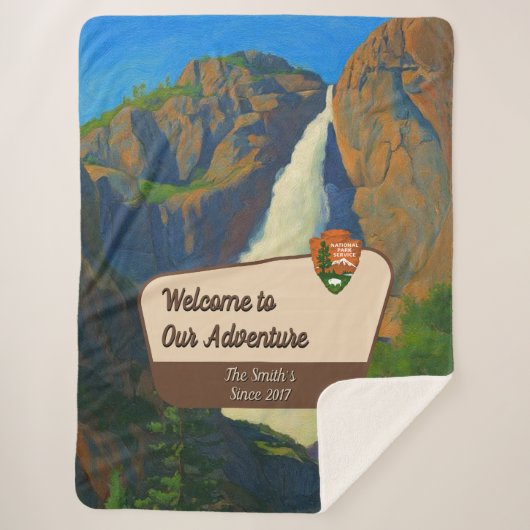 Customize Yosemite Falls Park Family Adventure シェルパブランケット (正面)