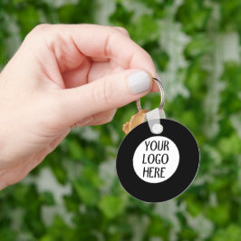 Customize Your Black White company logo キーホルダー