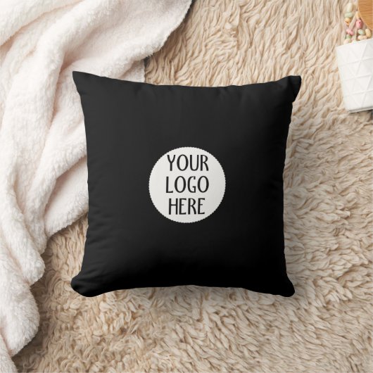 Customize Your Black White company logo クッション (ブランケット)