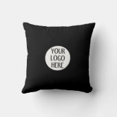Customize Your Black White company logo クッション (裏面)