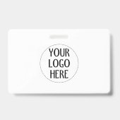 Customize Your Black White company logo バッジ (正面)