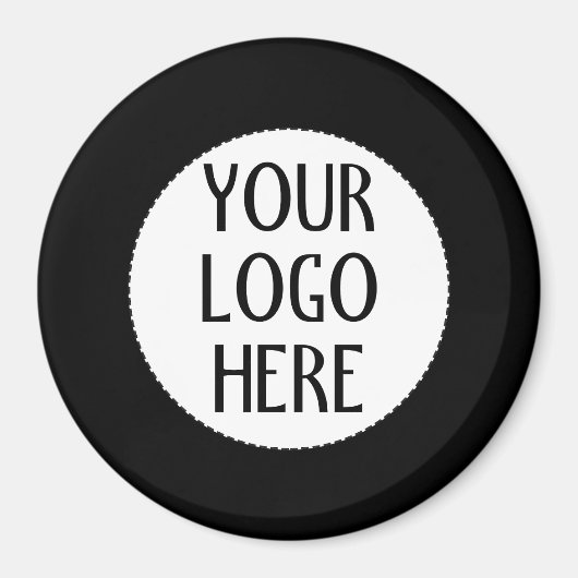 Customize Your Black White company logo マグネット (正面)
