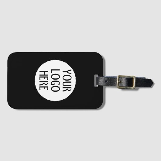 Customize Your Black White company logo ラゲッジタグ (正面横)