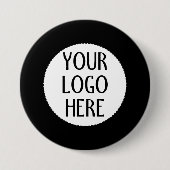 Customize Your Black White company logo 缶バッジ (正面)