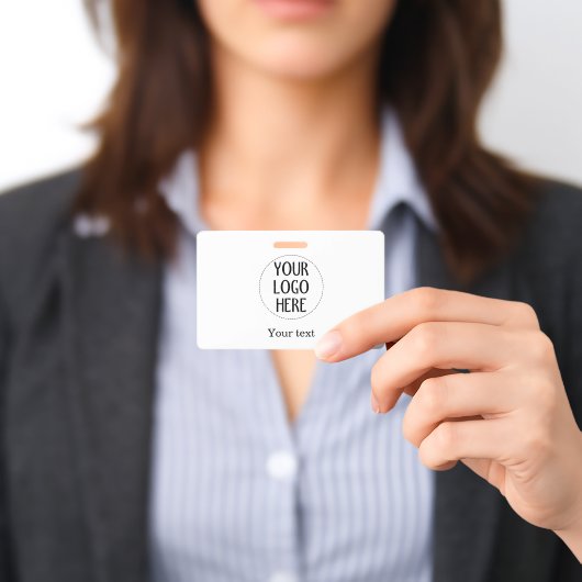 Customize Your Black White company logo and text バッジ (プレゼンテーション)