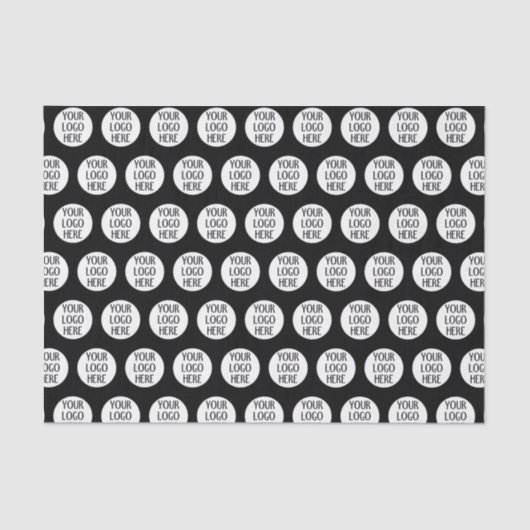 Customize Your Black White company logo pattern 薄葉紙 (正面)