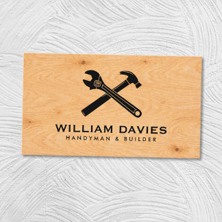 Customize Your Logo | Handyman Plywood Texture 名刺