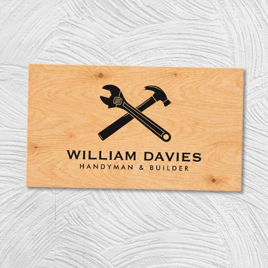 Customize Your Logo | Handyman Plywood Texture 名刺