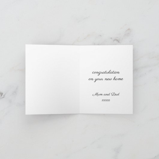 Customize Your New Home Card - Congratulations カード (内部)