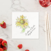 Customize your wedding napkins Sunflower スタンダードカクテルナプキン (インサイチュ)