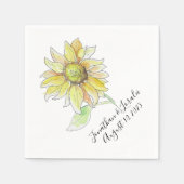 Customize your wedding napkins Sunflower スタンダードカクテルナプキン (正面)