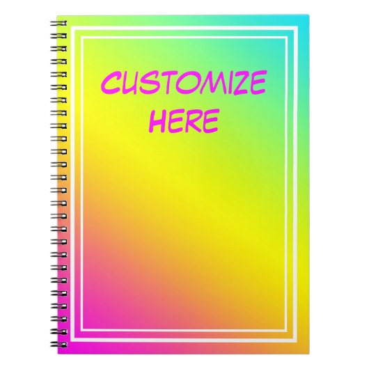 Customizeableのカラフルのメモ帳 ノートブック (正面)