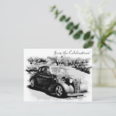 Customizeableのクラシックカーの退職パーティーの招待 招待状 (スタンド正面)