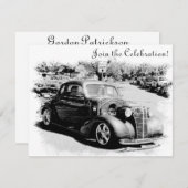 Customizeableのクラシックカーの退職パーティーの招待 招待状 (正面/裏面)