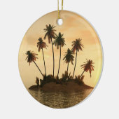 Customizeableのクリスマスのオーナメントのヤシの木 セラミックオーナメント (左)