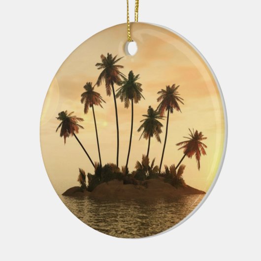 Customizeableのクリスマスのオーナメントのヤシの木 セラミックオーナメント (左)