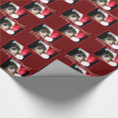 Customizeableのクリスマスのボクサー犬の包装紙 ラッピングペーパー (角)