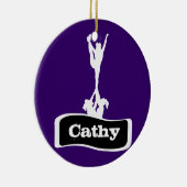 Customizeableのチアリーダーの発育阻害のオーナメント セラミックオーナメント (右)