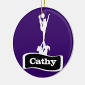 Customizeableのチアリーダーの発育阻害のオーナメント セラミックオーナメント (左)