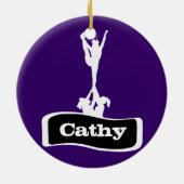 Customizeableのチアリーダーの発育阻害のオーナメント セラミックオーナメント (裏面)