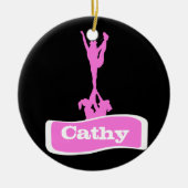 Customizeableのチアリーダーの発育阻害のオーナメント セラミックオーナメント (正面)