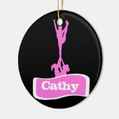 Customizeableのチアリーダーの発育阻害のオーナメント セラミックオーナメント (左)