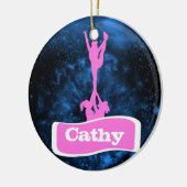 Customizeableのチアリーダーの発育阻害のオーナメント セラミックオーナメント (左)