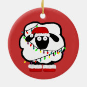 Customizeableのヒツジのクリスマスのオーナメント セラミックオーナメント (裏面)