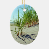 Customizeableのビーチ場面 セラミックオーナメント (裏面)